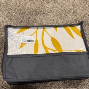 Sleepbella Gray and Yellow Leaf Print Duvet Cover 600 Thread Count Full